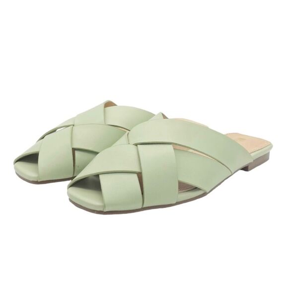 NEW Mi.iM Reece Woven Leather Mint Green Pistachio Open Toe Slide Size 7.5 NWOB - Picture 6 of 16
